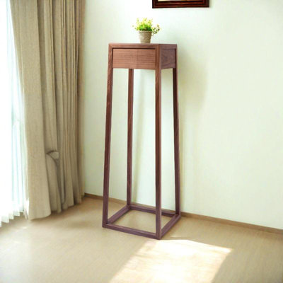 Solid Wood Plant Stand with Drawer: Simple
