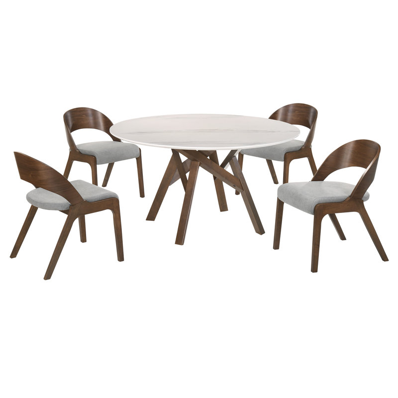 Ensemble repas pour 4 personnes Balkar, Blanc, Noyer, Noyer
