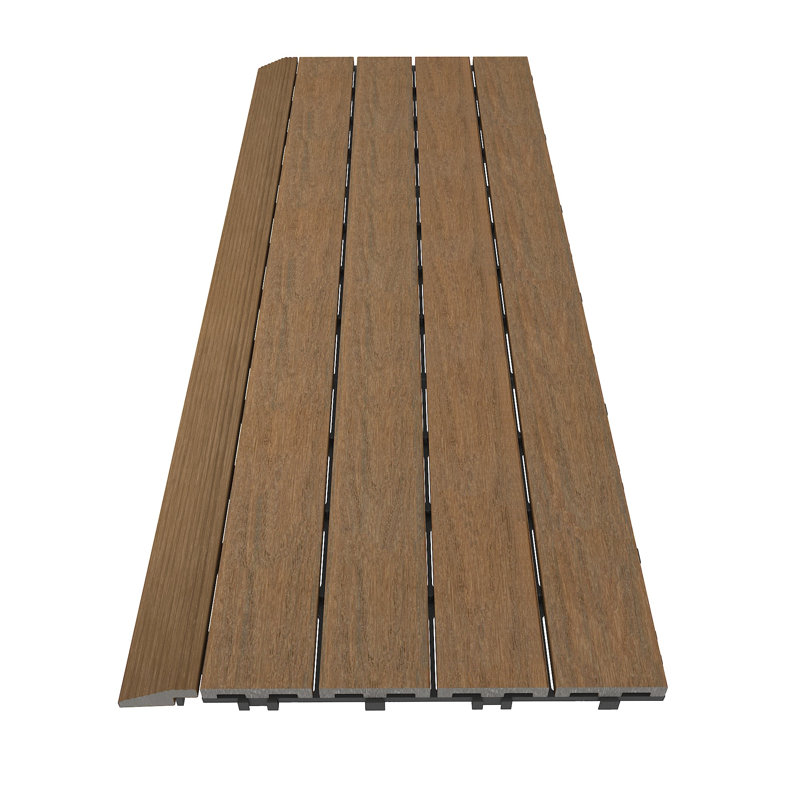 Carrelage de terrasse 2 po x 36 po Quick Deck, Teck péruvien