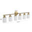 Luminaire de salle de bain Golden 6, verre givré, fixation murale moderne pour éclairage de salle de bain, abat-jour en verre, fixation