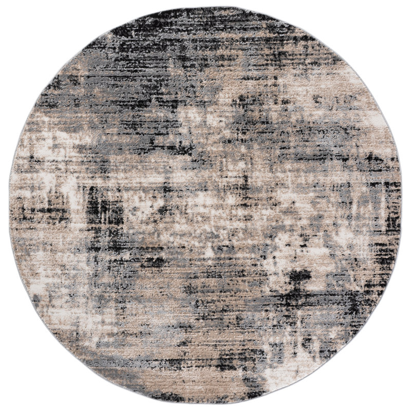 Sable 100 Performance Abstract Rug, Round 6'7"