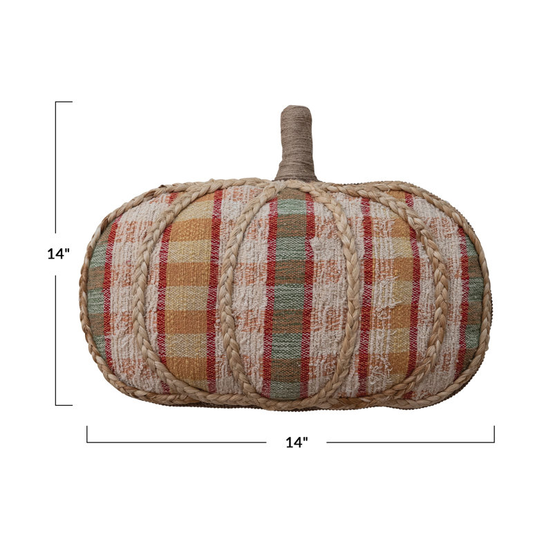 Coussin en coton touffeté à carreaux