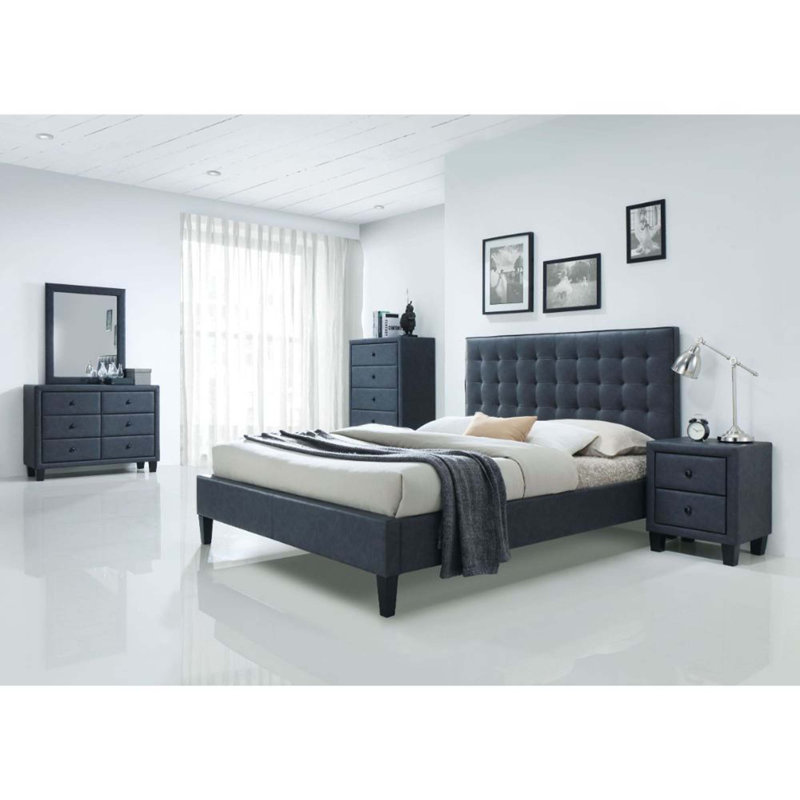 Saveria Upholstered Platform Bed, Queen