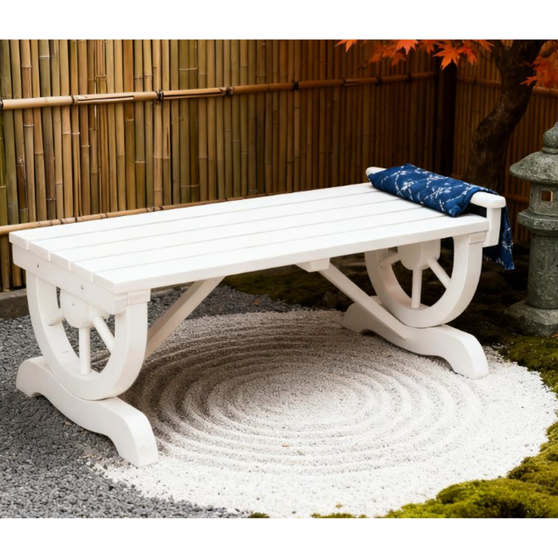 Banc d'extérieur pour 2 personnes pour jardin et patio, bois de sapin blanc, siège à lattes, charme rustique, cour de soutien de 550 lb, charge, assemblage requis