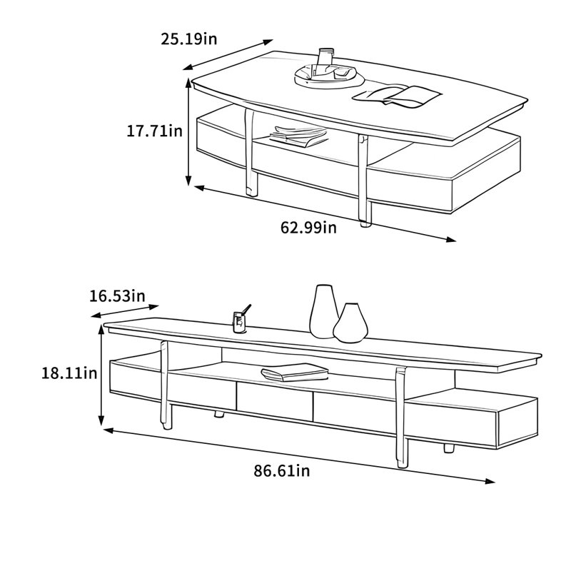 Ensemble de meuble télé et table basse Modern