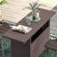 Table de bar en rotin 55 po avec 2 tablettes de rangement et structure en acier
