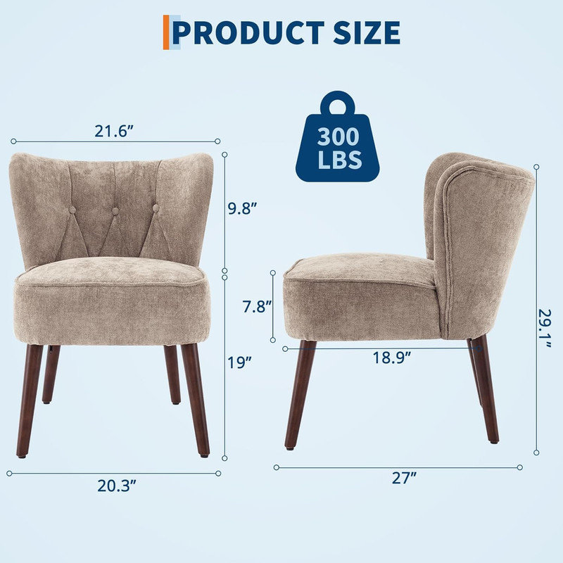 Upholstered Accent Chair, Tan