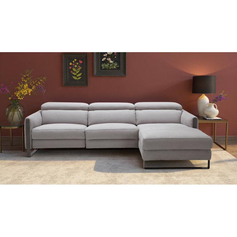 Canapé modulaire de coin Ricklaim LAF en gris, Accoudoir à droite (vu de face)