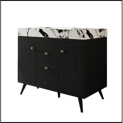 Meuble-lavabo avec lavabo, 2 tiroirs et 2 armoires