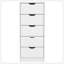 Commode Kamran, cinq tiroirs Narrows, finition blanche-1736384633