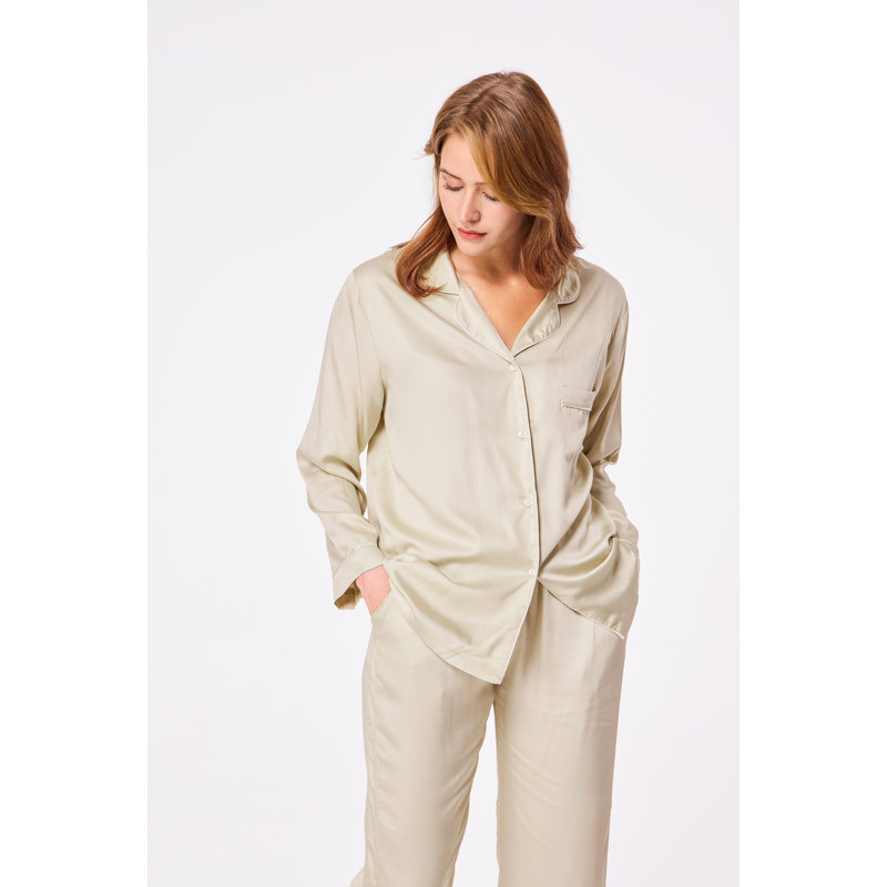 Pyjama 2 pièces pour femmes, Beige, S