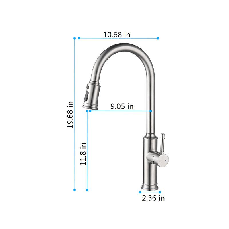 Robinet de cuisine rétractable à poignée simple
