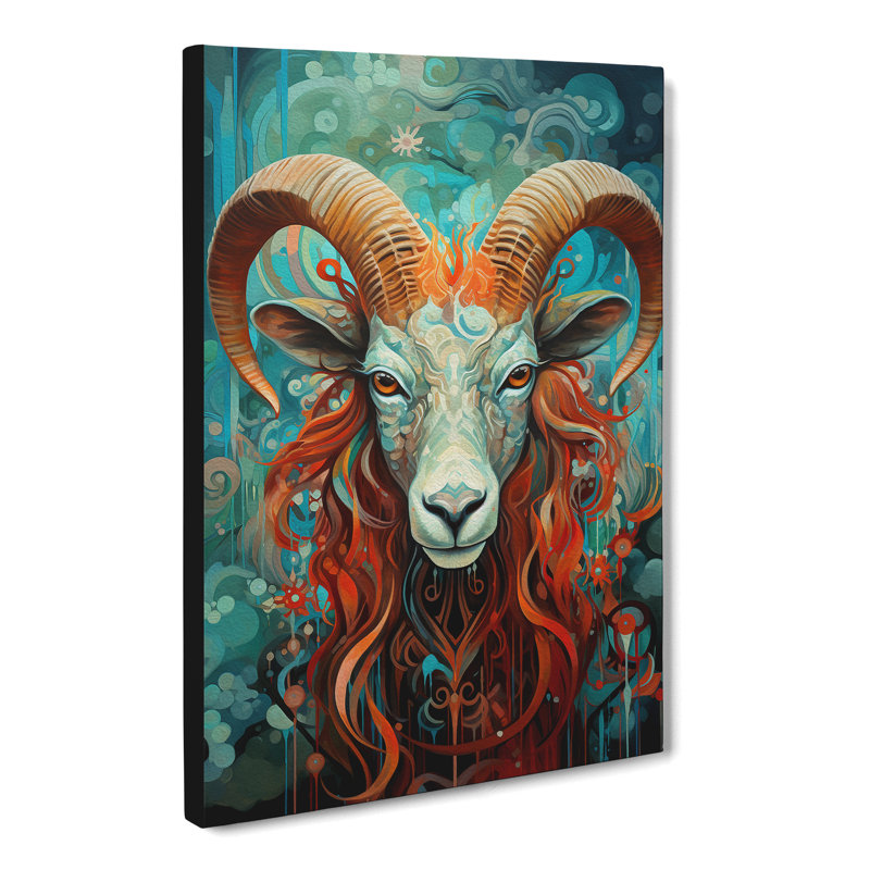 Capricorn Zodiac Hard Edge - Wrapped Canvas, 60cm H x 40cm W x 3cm D