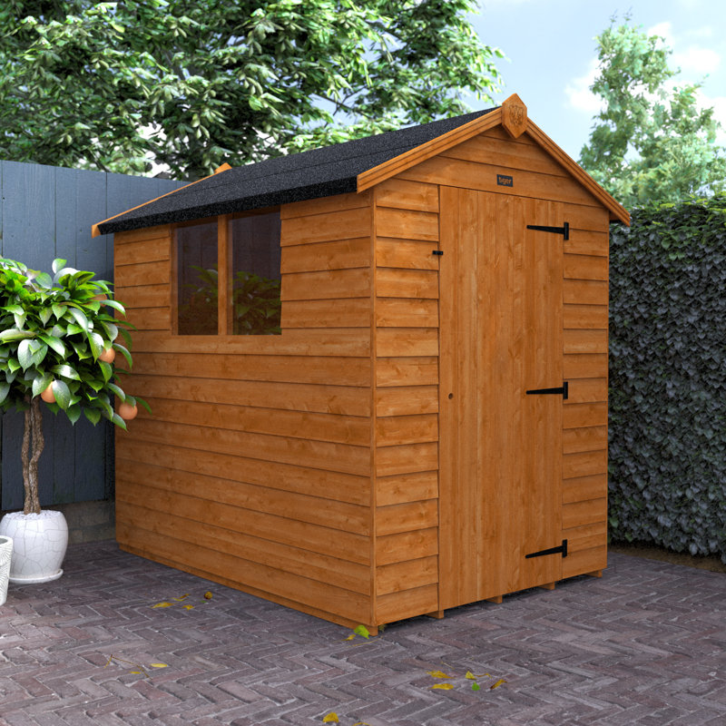 Tiger Wooden Overlap Apex Garden Shed, 5ft. W x 7ft. D
