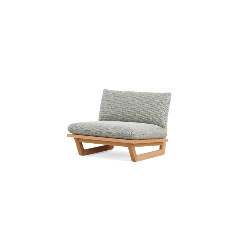 Outdoor Teak Lounge Chair, Sunbrella Berber Rib Dune, No