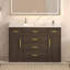 Meuble-lavabo 48 po brun foncé. Armoire de rangement abondante - 2 portes à fermeture douce et 6 tiroirs