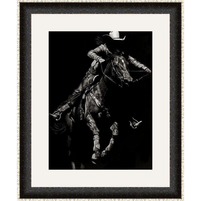 « scratching rodeo iv », impression encadrée