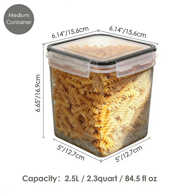 Contenants de rangement hermétiques pour aliments, ensemble de 4 contenants en plastique sans BPA pour la farine, le sucre, les accessoires de cuisson, comprend des tasses à mesurer et des étiquettes pour l'organisation du garde-manger