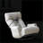 Adjustable Lazy Sofa Chair for Living Room – 360° Rotatable, 5-Position Recline | Gray | Curved
