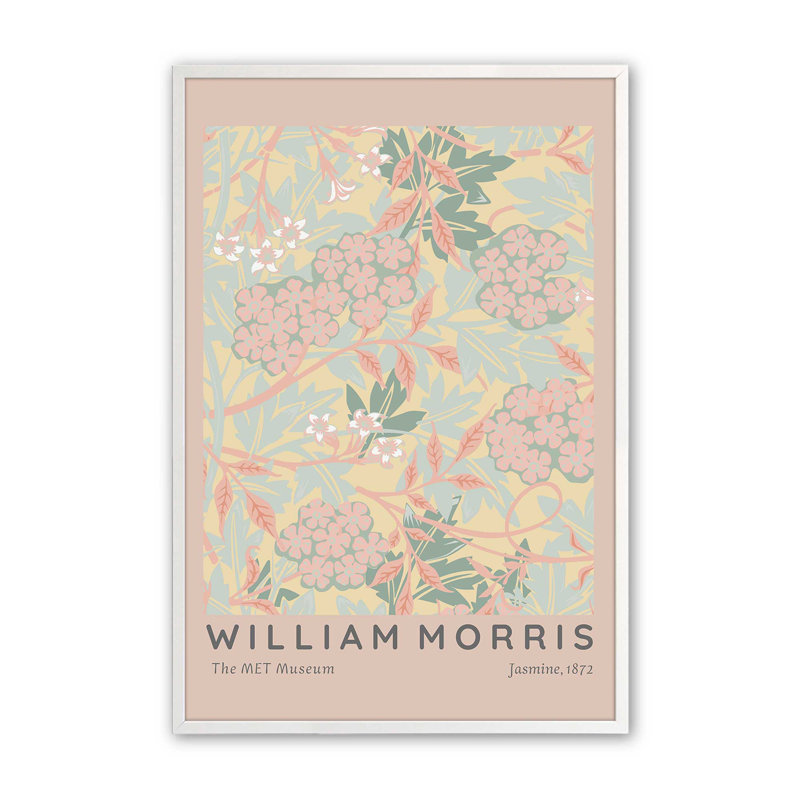 «Blush Jasmine» par William Morris, H 37 po x l 25 po, Blanc, Orange