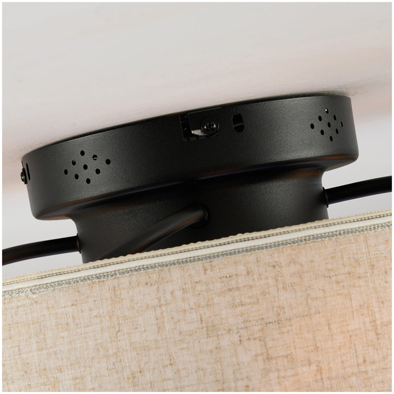 Ventilateur de plafond 20 pouces en tissu de style campagnard avec télécommande pour salon, chambre à coucher et cuisine - NON INCLUS