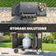 Outsunny 4 - Burner Freestanding, Portable 51800 BTU BTU Gas Grill with Side Burner and Cabinet