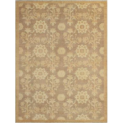 Tapis finement fait à la main Chobi Blaze - brun clair - beige, 6 pi 1 po x 8 pi 11 po