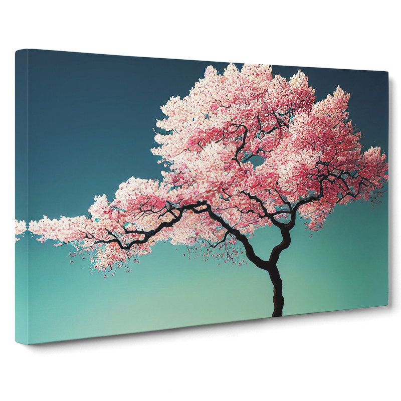 Vibrant Cherry Blossom Tree - Wrapped Canvas, 35cm H x 50cm W x 3cm D