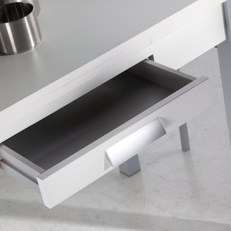 Georgy Extendable Dining Table, White, Grey