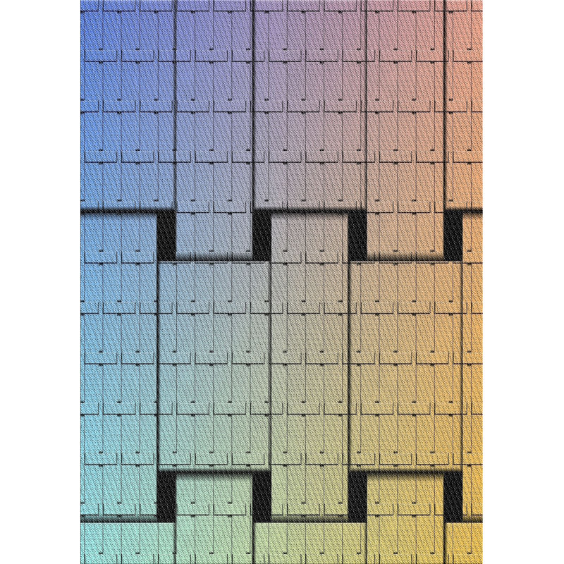 Tapis bleu à motif géométrique Aprin, Rectangle 5 pi x 7 pi