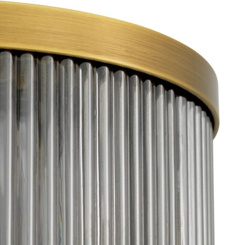 CDJ Wall Lamp Andromeda smoke glass, Antique Brass