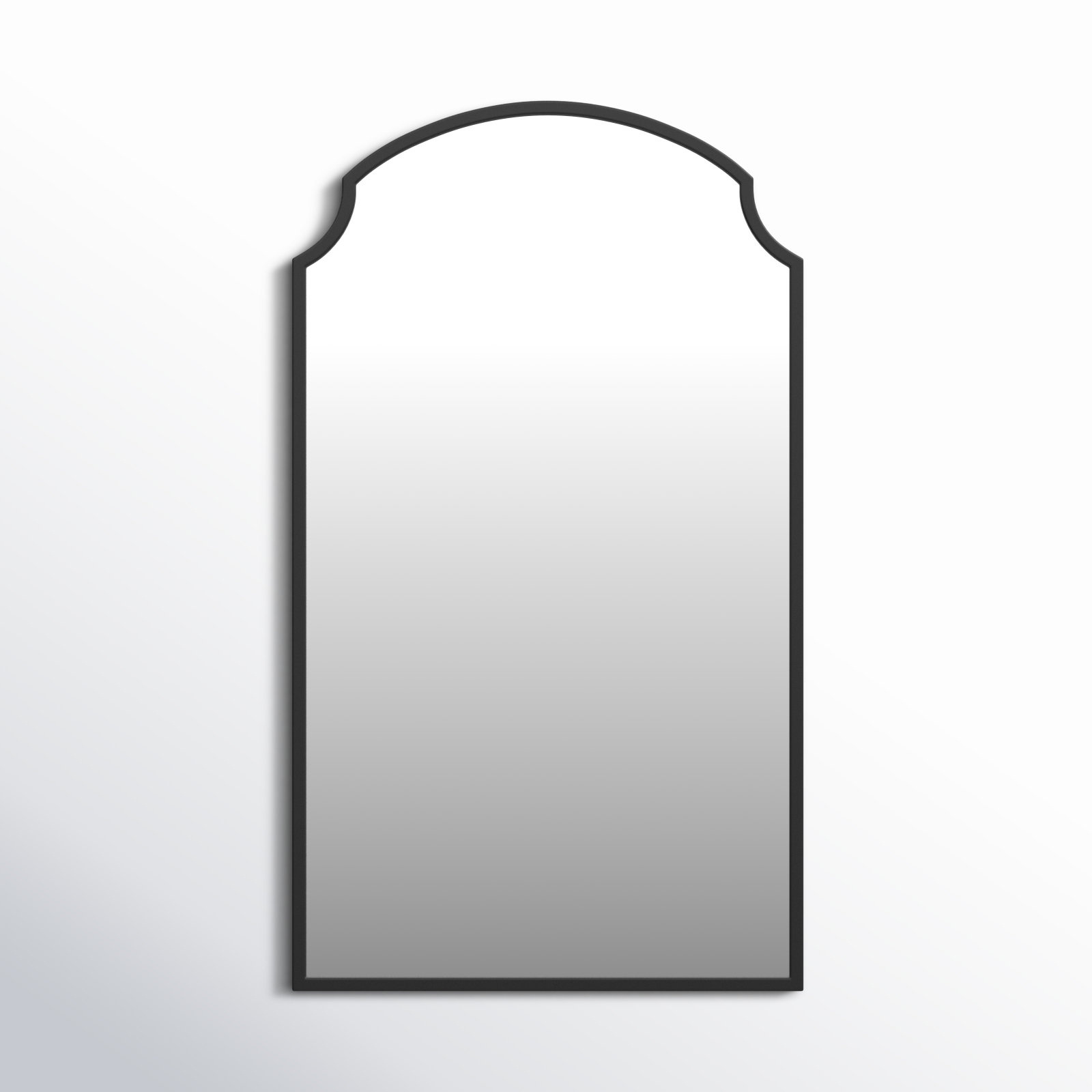 Keit Metal Flat Wall Mirror, Satin Black