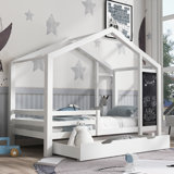 Glenva 2 Drawers House Bed, Multiple assembly and storage, Safety Material Loft bed