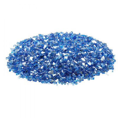 10 LBS Fire Glass 1/4-Inch Fireplace Glass Rocks for Fire Pit Table Cobalt Blue