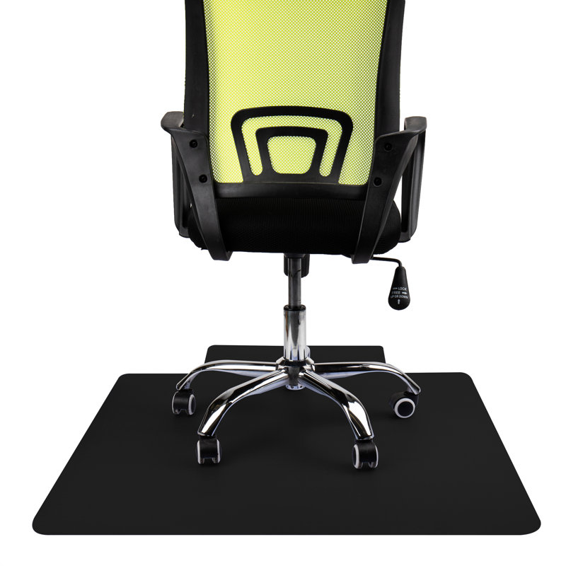 Black Scratch-Resistant Polypropylene Office Chair Mat for Hard Floors