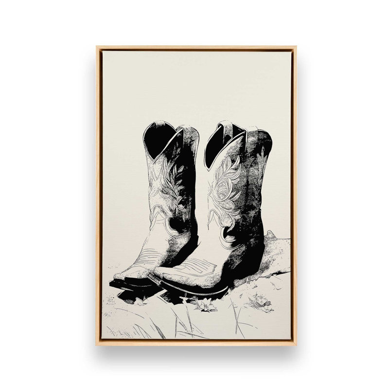 Western Noir, reproduction sur toile dans un cadre, H 30,75 po x l 20,75 po, Érable américain