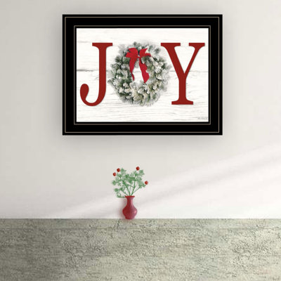 «Christmas Joy» par Lori Deiter, reproduction encadrée prête à accrocher avec cadre, parfaite pour un décor festif et une élégance moderne