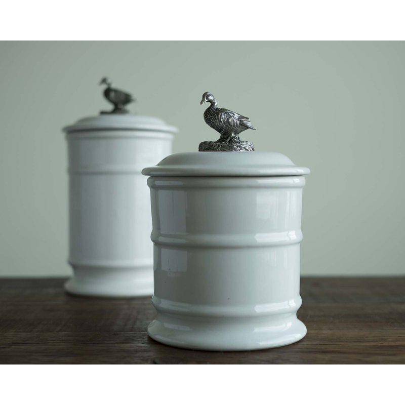 Morning Hunt Stoneware Jar, 9" x 6"