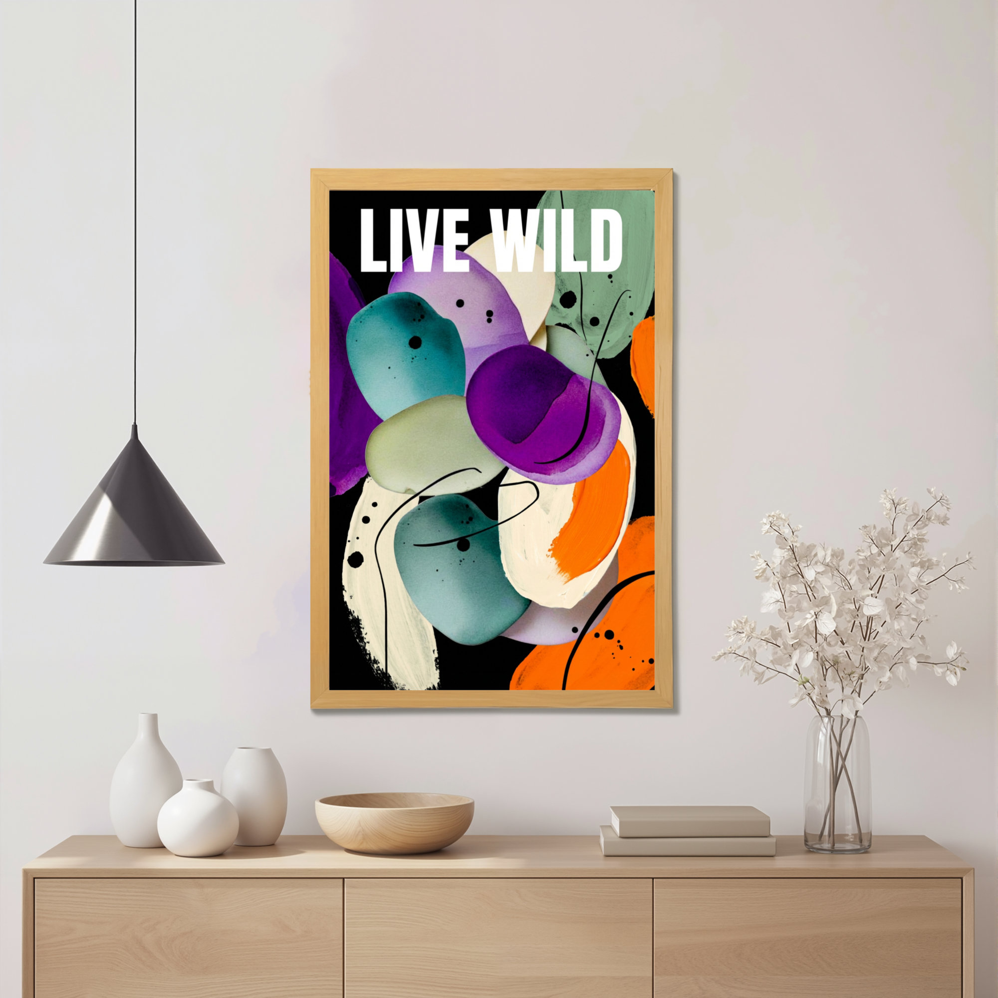 Winston Porter Live Wild Abstract Floral Pattern Canvas Wrapped Wall ...