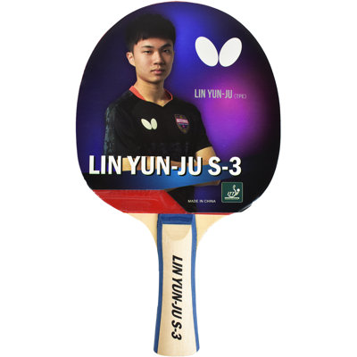 Butterfly Lin Yun-Ju 3 Shakehand Table Tennis Racket - Maximum Control For Novice Players - Lin Yun-Ju Series - Recommended For Beginning Level Players - International Table Tennis Federation Approved