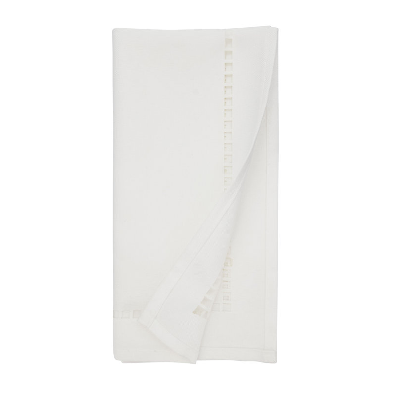 Laser-Cut Hemstitch Napkin (Set of 4), White