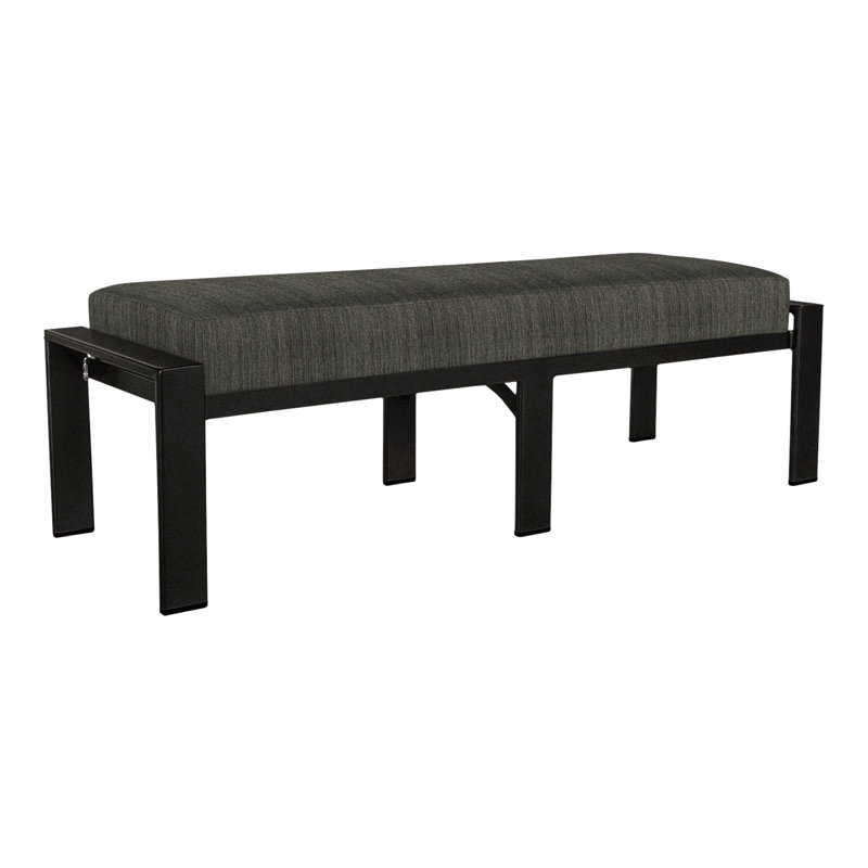 Studio Patio Bench, Carbon Black, Mainstreet Latte