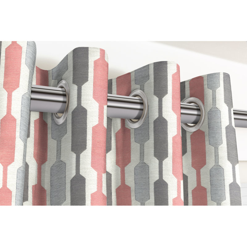 Anneth Blackout Curtain, Pink/Grey, 228 W x 182 D cm
