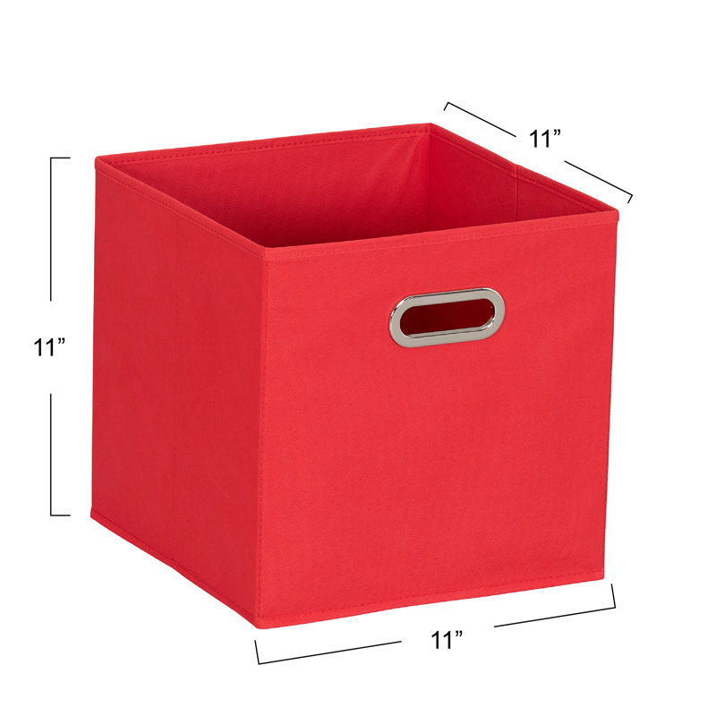 Wayfair Basics® Open Fabric Storage Bin Set, Red