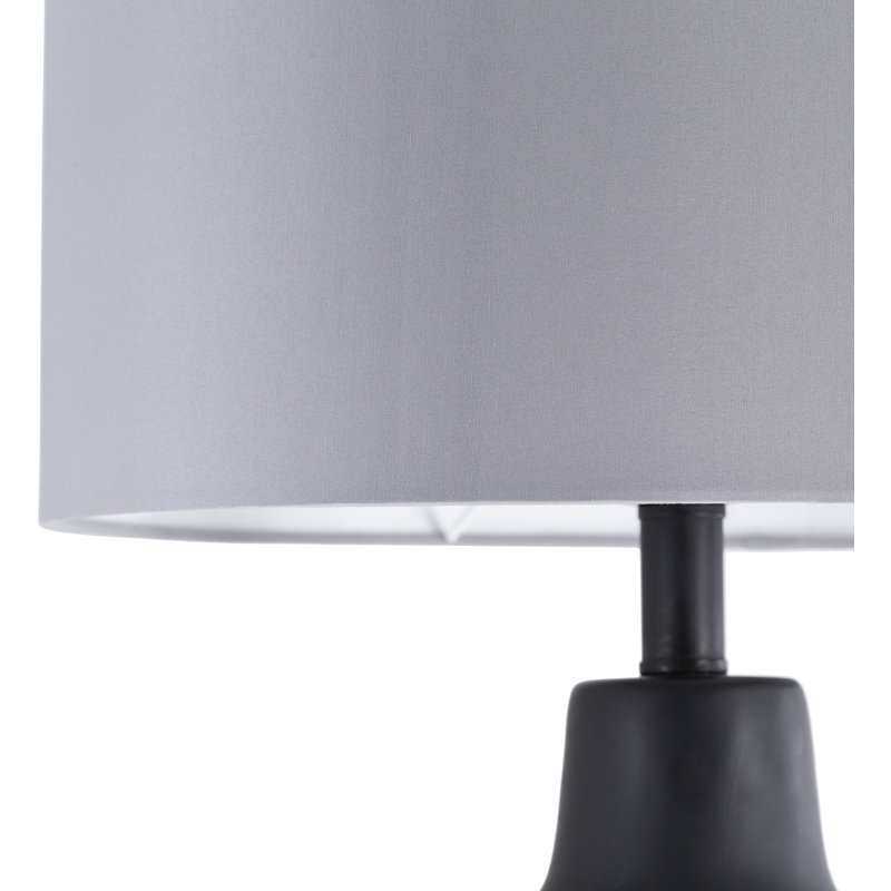 Lampe de table 25 po Lockwood, Base noire / abat-jour gris