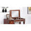 Meuble-lavabo classique de couleur cerise pour la chambre à coucher avec tabouret rembourré confortable et tiroirs rembourrés traditionnels-2002140934