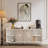 Console Table with 4 Legs,2 Cabinets