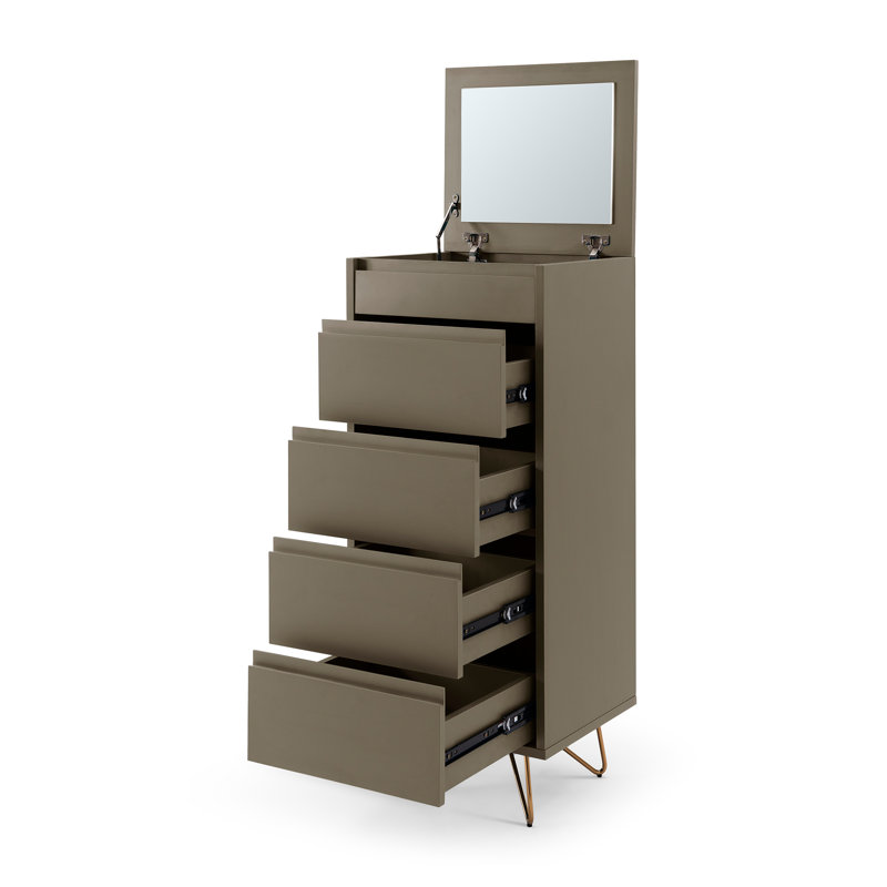 Northborough Solid Wood 45cm W 4 - Drawer Chest of Drawers, Grey