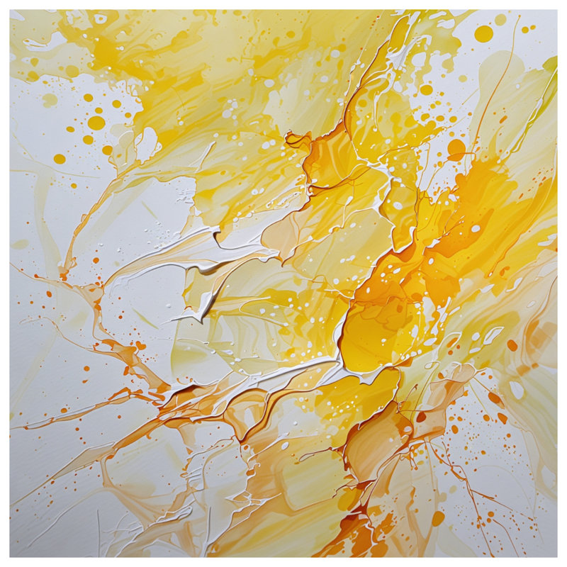 Coussin Yellow Splash, 14 X 14 pouces