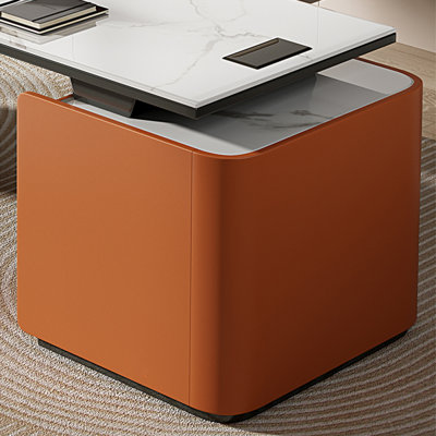 Rectangular Stone+Manufactured Wood with 3 drawers desk